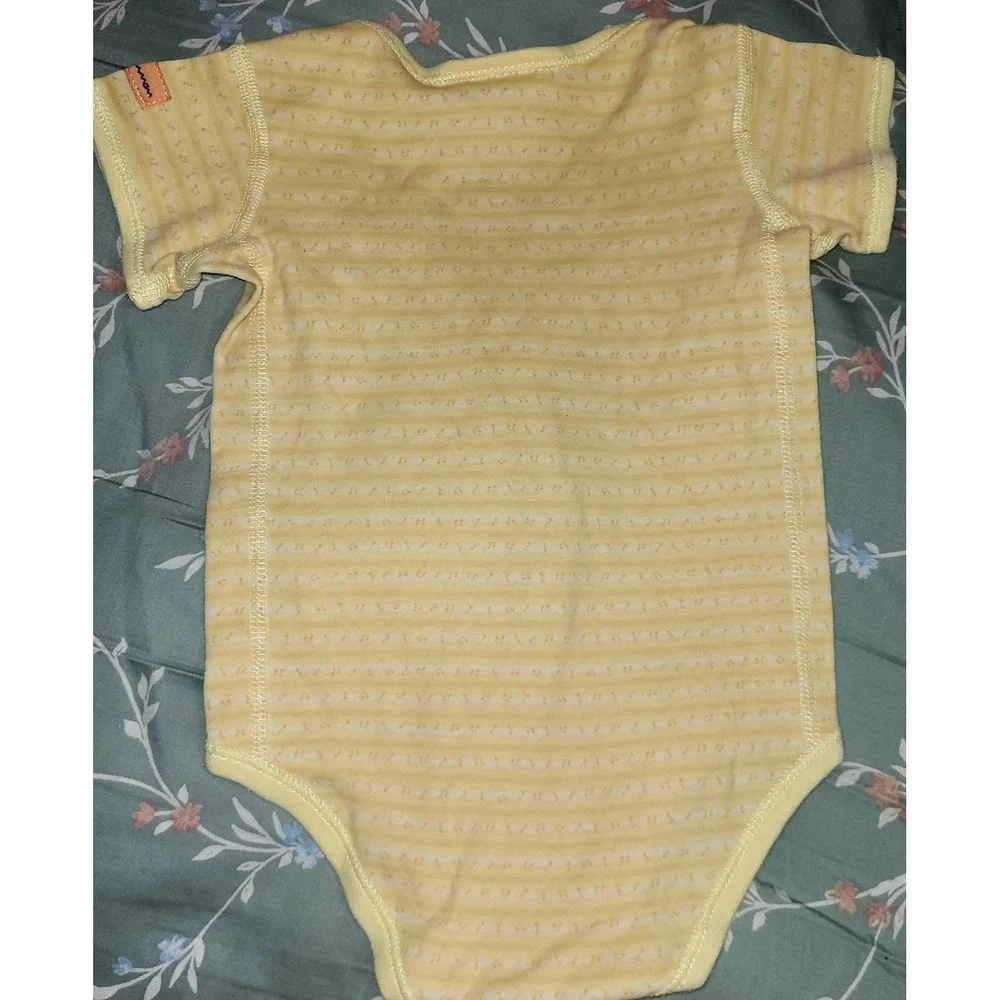 Vtg 2001 Carters John Lennon Imagine Yellow Musical Note Bodysuit 3-6M